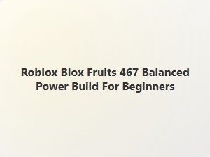 Roblox Blox Fruits 467 Balanced Power Build for Beginners