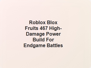 Roblox Blox Fruits 467 High Damage Power Build for Endgame Battles